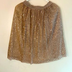 Girl’s GOLD sparkling tulle knit skirt | US GIRLS xl | party skirt